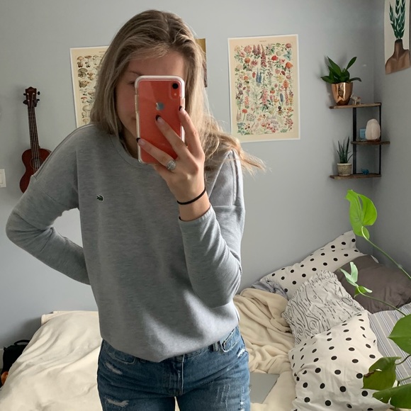 Lacoste Sweaters - LACOSTE grey crew neck